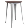 Emma And Oliver 30" Round Black/Wood Metal Indoor Bar Height Table 2 Emma And Oliver 30" Round Black/Wood Metal Indoor Bar Height Table -Home furnishings 5980231 Silver