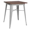 Emma And Oliver 23.5" Square Silver/Wood Metal Indoor Table 2 Emma And Oliver 23.5" Square Silver/Wood Metal Indoor Table -Home furnishings 5980251 Silver