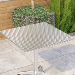 Emma And Oliver 31.5" Square Aluminum Indoor-Outdoor Table -Home furnishings 5980274 ALT2