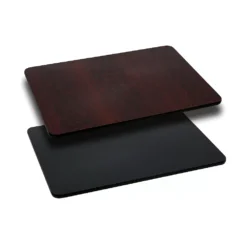 Emma And Oliver 30"x48" Rectangular Black/Mahogany Reversible Laminate Table Top