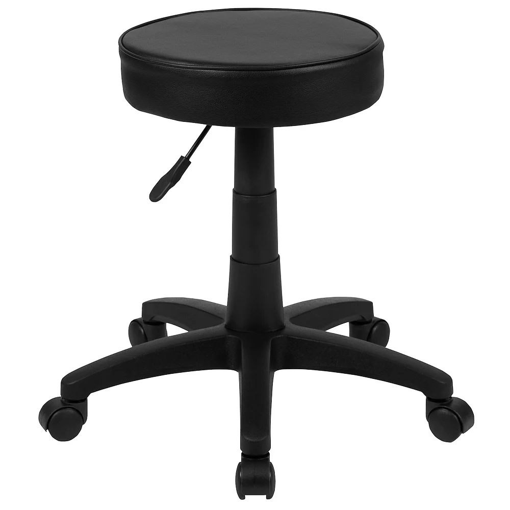 Emma And Oliver Black Adjustable Doctors Stool On Wheels With Ergonomic Molded Seat 3 Emma And Oliver Black Adjustable Doctors Stool On Wheels With Ergonomic Molded Seat
