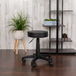 Emma And Oliver Black Adjustable Doctors Stool On Wheels With Ergonomic Molded Seat 8 Emma And Oliver Black Adjustable Doctors Stool On Wheels With Ergonomic Molded Seat -Home furnishings 5980331 ALT2