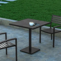 Emma And Oliver Outdoor Faux Teak Dining Table With Poly Slats - Patio Table 8 Emma And Oliver Outdoor Faux Teak Dining Table With Poly Slats - Patio Table -Home furnishings 5980374 ALT2