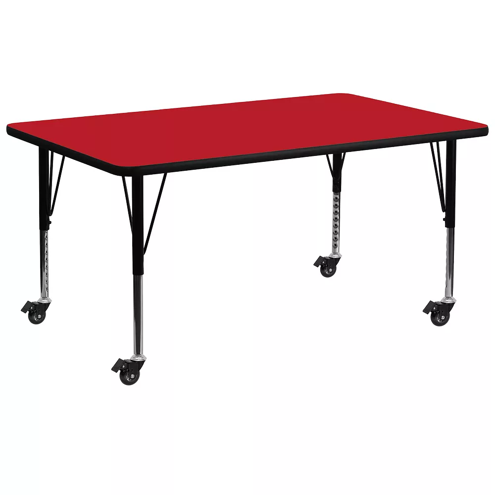 Emma And Oliver Mobile 30x72 Red HP Laminate Preschool Activity Table 3 Emma And Oliver Mobile 30x72 Red HP Laminate Preschool Activity Table