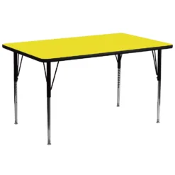 Emma And Oliver 30x72 Oak HP Laminate Adjustable Activity Table -Home furnishings 5980482 Yellow