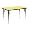 Emma And Oliver 24x48 Yellow Thermal Laminate Adjustable Activity Table -Home furnishings 5980487 Yellow