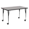 Emma And Oliver Mobile 24x60 Oak HP Laminate Adjustable Activity Table 1 Emma And Oliver Mobile 24x60 Oak HP Laminate Adjustable Activity Table -Home furnishings 5980501 Gray