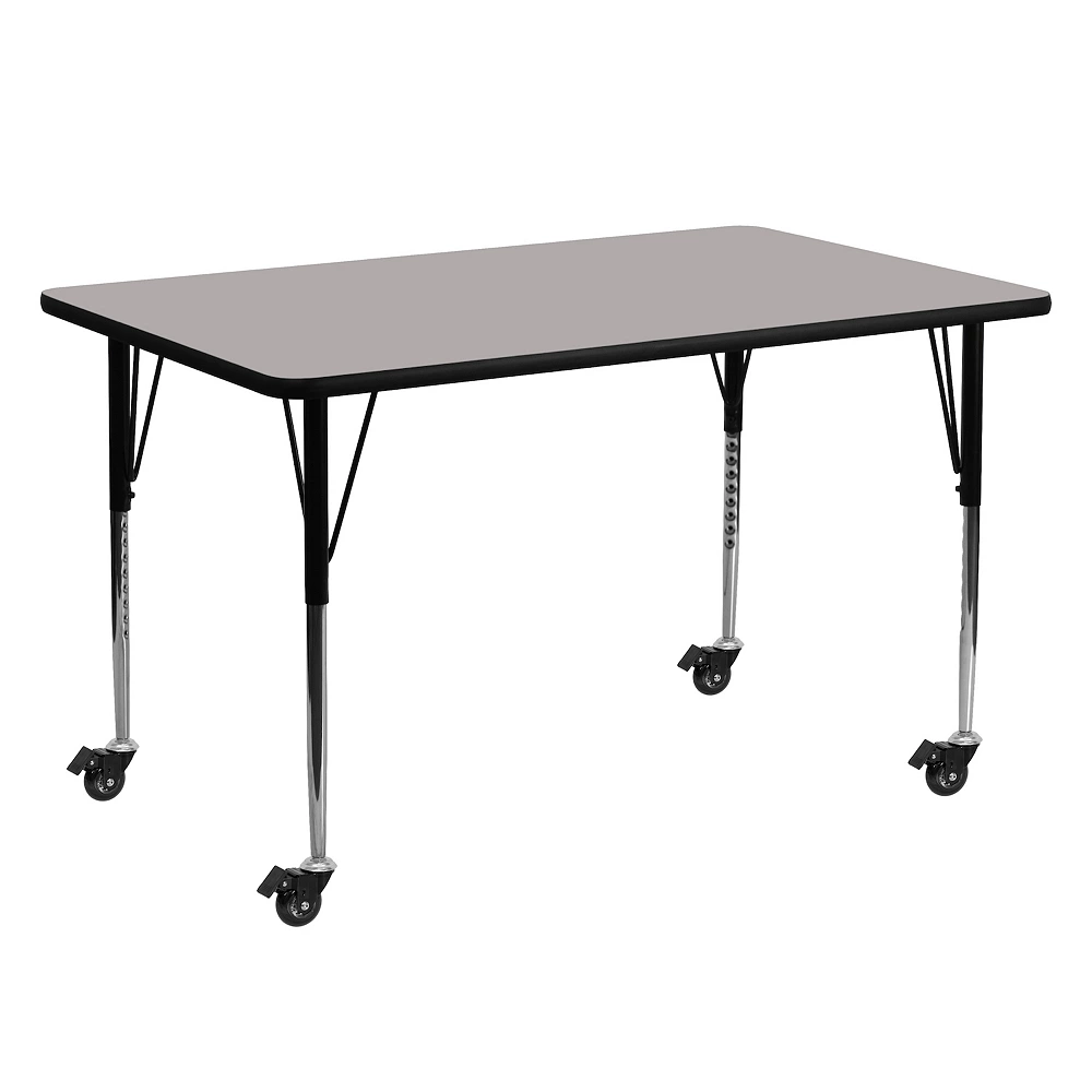 Emma And Oliver Mobile 24x60 Oak HP Laminate Adjustable Activity Table 3 Emma And Oliver Mobile 24x60 Oak HP Laminate Adjustable Activity Table