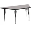 Emma And Oliver 29x57 Trapezoid Grey HP Laminate Preschool Activity Table -Home furnishings 5980509 Gray