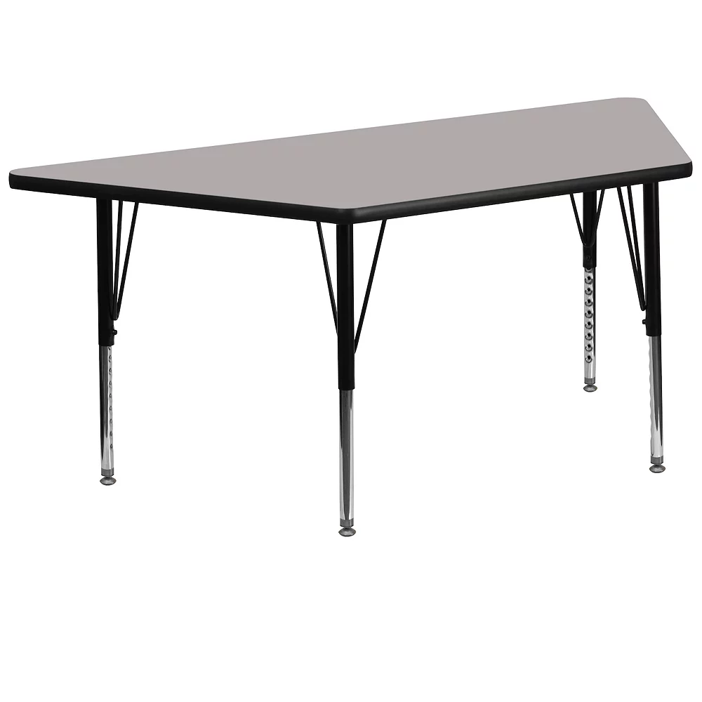 Emma And Oliver 29x57 Trapezoid Grey HP Laminate Preschool Activity Table 3 Emma And Oliver 29x57 Trapezoid Grey HP Laminate Preschool Activity Table