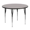 Emma And Oliver 48" Round Yellow HP Laminate Adjustable Activity Table -Home furnishings 5980535 Gray