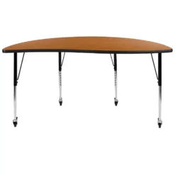 Emma And Oliver Mobile 60" Half Circle Wave Flexible Collaborative Grey Adjustable Height Activity Table 9 Emma And Oliver Mobile 60" Half Circle Wave Flexible Collaborative Grey Adjustable Height Activity Table -Home furnishings 5980546 ALT3