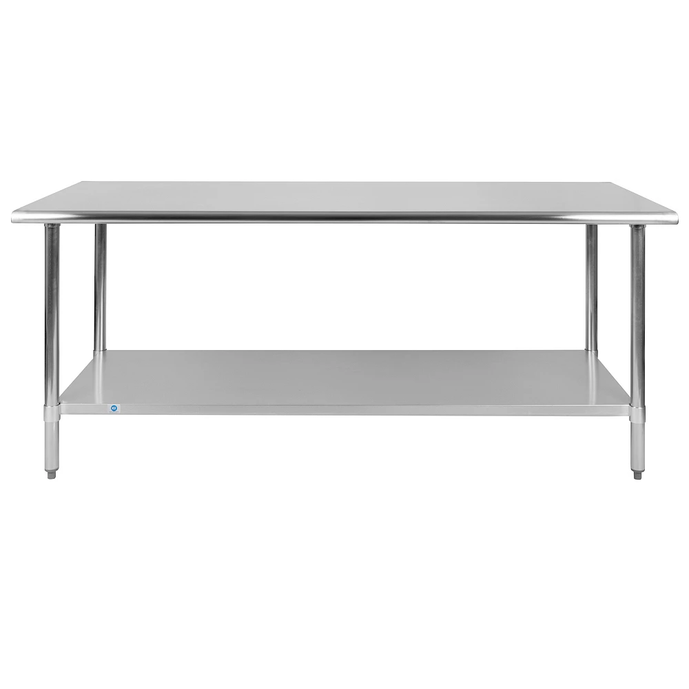 Emma And Oliver Stainless Steel 18 Gauge Kitchen Prep And Work Table With Undershelf, NSF - 60"W X 24"D X 34.5"H 6 Emma And Oliver Stainless Steel 18 Gauge Kitchen Prep And Work Table With Undershelf, NSF - 60"W X 24"D X 34.5"H - Image 4