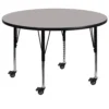 Emma And Oliver Mobile 42" Round Oak HP Laminate Preschool Activity Table 1 Emma And Oliver Mobile 42" Round Oak HP Laminate Preschool Activity Table -Home furnishings 5980562 Gray