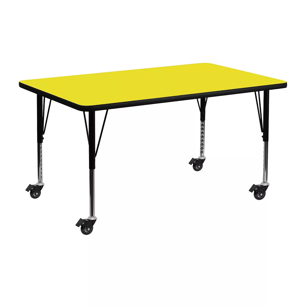 Emma And Oliver Mobile 24x48 Oak HP Laminate Preschool Activity Table 3 Emma And Oliver Mobile 24x48 Oak HP Laminate Preschool Activity Table