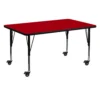 Emma And Oliver Mobile 30x60 Red Thermal Laminate Preschool Activity Table 2 Emma And Oliver Mobile 30x60 Red Thermal Laminate Preschool Activity Table -Home furnishings 5980578 Red