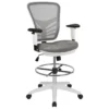 Emma And Oliver Mid-Back Black Mesh/Black Frame Adjustable Ergonomic Drafting Chair, Task Chair -Home furnishings 5985022 Lightgraymeshwhite
