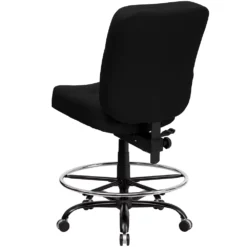 Emma And Oliver 400 Lb. Big & Tall Black LeatherSoft Ergonomic Drafting Chair -Home furnishings 5985046 ALT2