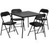 Emma And Oliver 5 Piece Black Folding Game Room Card Table And Chair Set -Home furnishings 5985557 Black