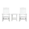 Emma And Oliver Set Of 2 Indoor/Outdoor Poly Resin Rocking Chairs With Side Table In Black -Home furnishings 5985665 White