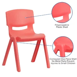 Emma And Oliver 2 Pack Natural Plastic Stack School Chair With 13.25"H Seat, K-2 School Chair -Home furnishings 5985671 ALT2