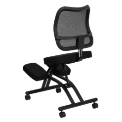 Emma And Oliver Mobile Ergonomic Kneeling Office Chair With Black Mesh Back -Home furnishings 5985683 ALT3