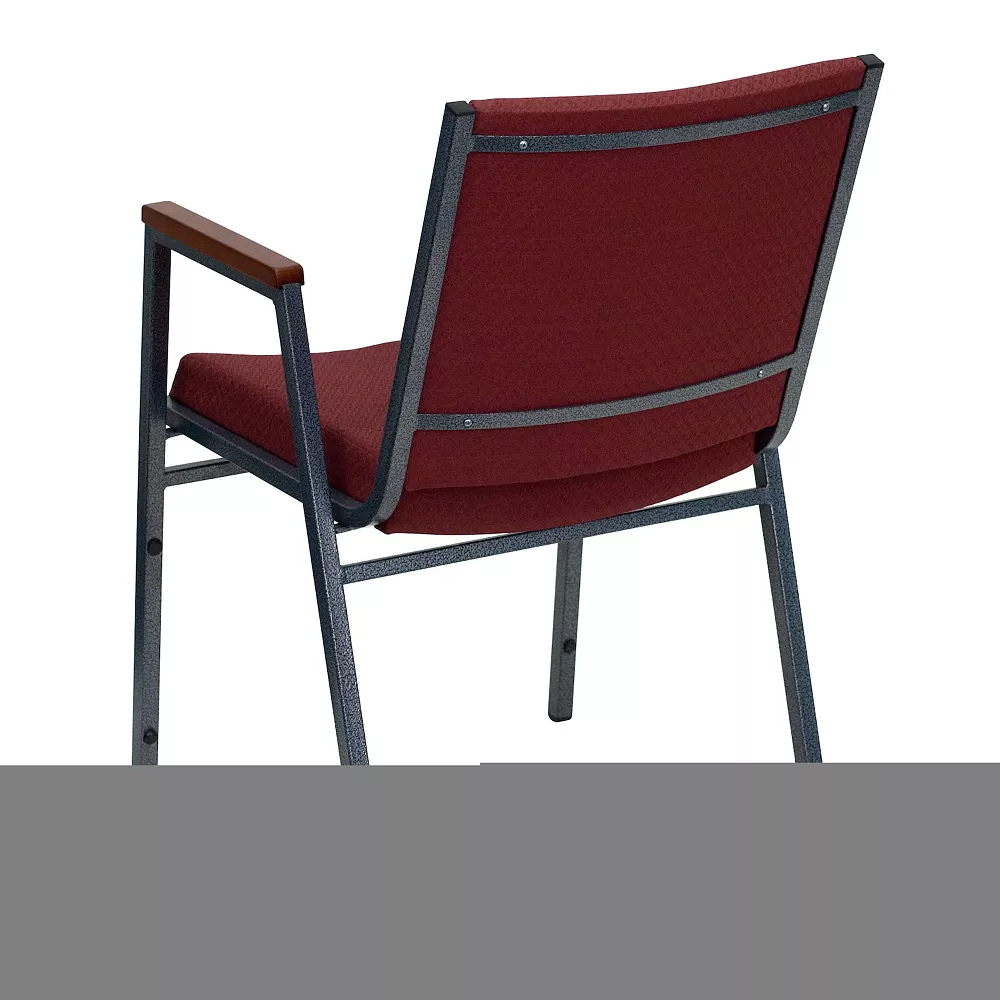 Emma And Oliver Heavy Duty Burgundy Patterned Fabric Stack Chair With Arms 6 Emma And Oliver Heavy Duty Burgundy Patterned Fabric Stack Chair With Arms - Image 4