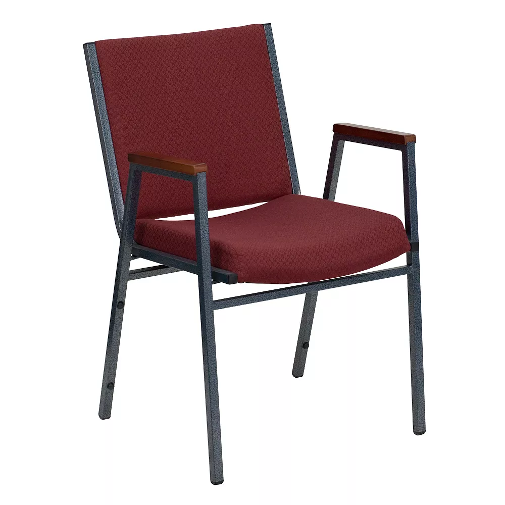 Emma And Oliver Heavy Duty Burgundy Patterned Fabric Stack Chair With Arms 3 Emma And Oliver Heavy Duty Burgundy Patterned Fabric Stack Chair With Arms