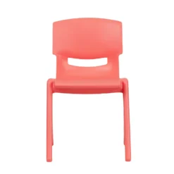 Emma And Oliver 4 Pack Green Plastic Stack School Chair With 13.25"H Seat, K-2 School Chair -Home furnishings 5985698 ALT3