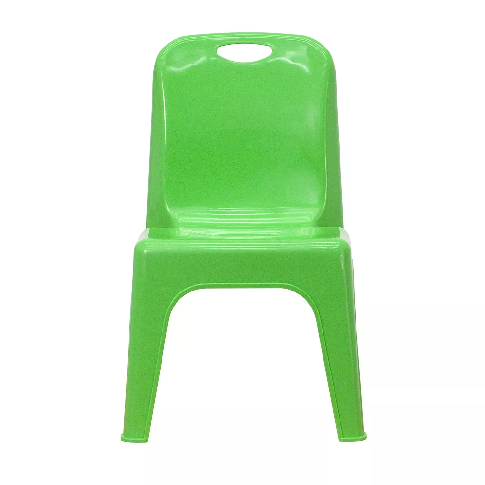 Emma And Oliver 2 Pack Red Plastic Stackable School Chair With Carrying Handle And 11"H Seat 6 Emma And Oliver 2 Pack Red Plastic Stackable School Chair With Carrying Handle And 11"H Seat - Image 4