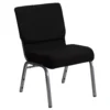 Emma And Oliver 21"W Stacking Church Chair In Black Fabric - Silver Vein Frame 2 Emma And Oliver 21"W Stacking Church Chair In Black Fabric - Silver Vein Frame -Home furnishings 5985717 Blackfabsilvervein