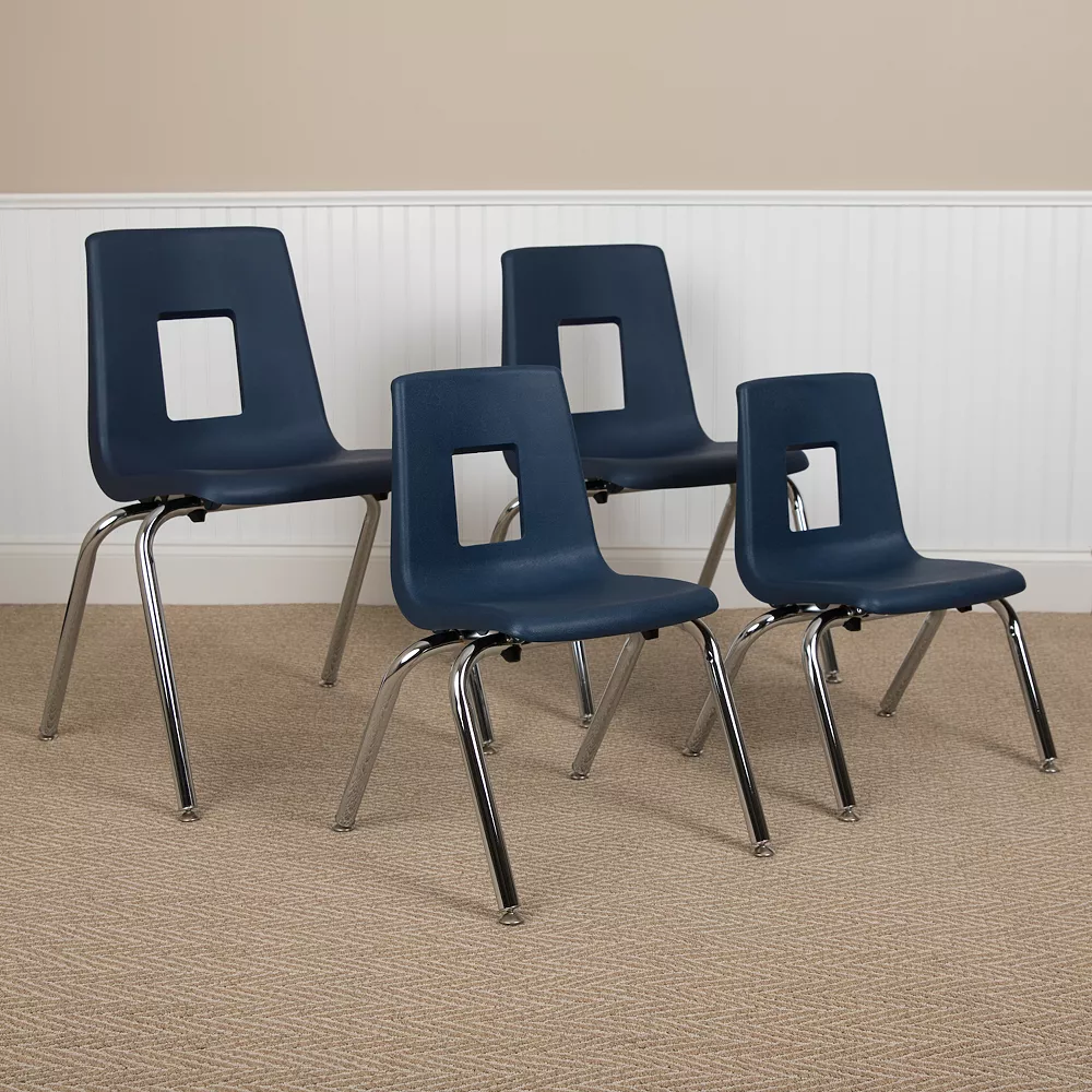 Emma And Oliver Black Student Stack School Chair - 12-inch 4 Emma And Oliver Black Student Stack School Chair - 12-inch - Image 2