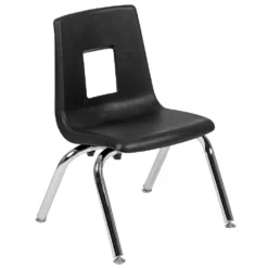 Emma And Oliver Black Student Stack School Chair - 12-inch