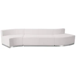 Emma And Oliver White LeatherSoft Reception Configuration, 3 Pieces 6 Emma And Oliver White LeatherSoft Reception Configuration, 3 Pieces -Home furnishings 6049062 ALT