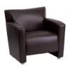 Emma And Oliver Black LeatherSoft Chair With Extended Panel Arms 1 Emma And Oliver Black LeatherSoft Chair With Extended Panel Arms -Home furnishings 6049078 Brown