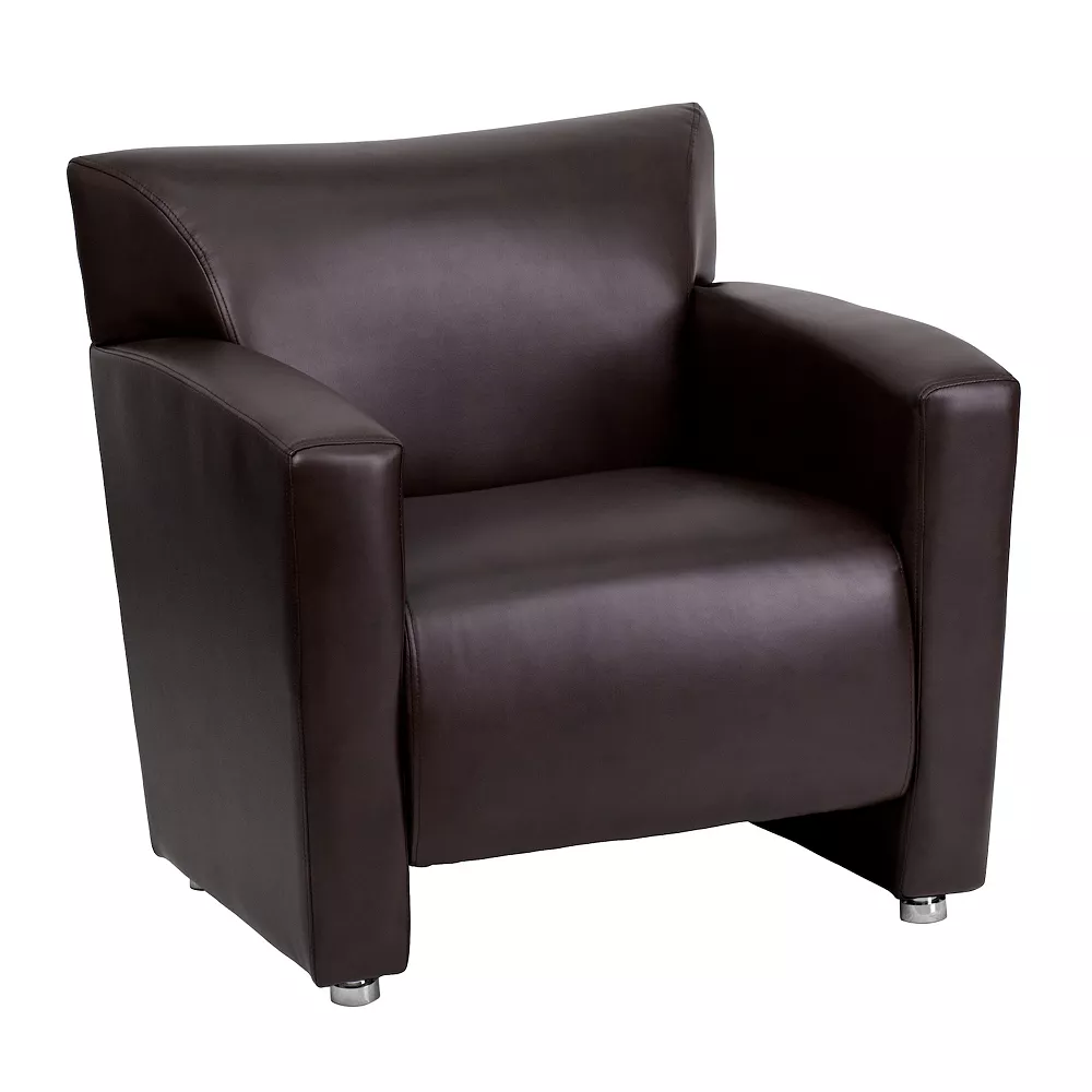 Emma And Oliver Black LeatherSoft Chair With Extended Panel Arms 3 Emma And Oliver Black LeatherSoft Chair With Extended Panel Arms