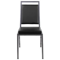 Emma And Oliver Square Back Banquet Stack Chair In Dark Gray Fabric - Wedding Party Event Chair -Home furnishings 6049081 ALT3