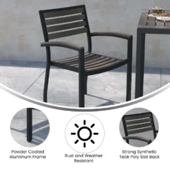 Emma And Oliver Set Of 2 Stackable All-Weather Aluminum Patio Chairs With Faux Teak Slats 9 Emma And Oliver Set Of 2 Stackable All-Weather Aluminum Patio Chairs With Faux Teak Slats -Home furnishings 6049114 ALT3