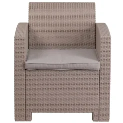 Emma And Oliver Light Gray Faux Rattan Chair With Light Gray Cushion 9 Emma And Oliver Light Gray Faux Rattan Chair With Light Gray Cushion -Home furnishings 6049116 ALT3