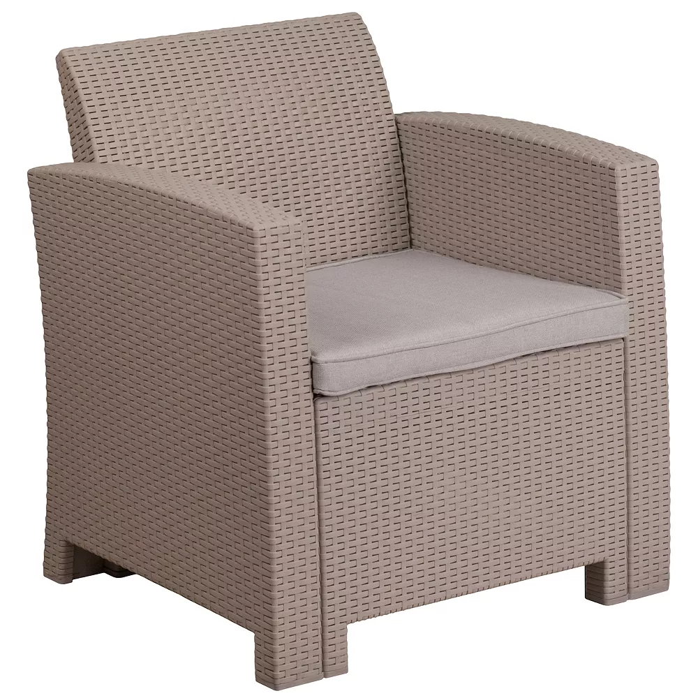 Emma And Oliver Light Gray Faux Rattan Chair With Light Gray Cushion 3 Emma And Oliver Light Gray Faux Rattan Chair With Light Gray Cushion