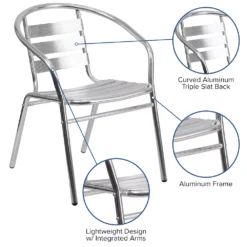 Emma And Oliver Aluminum Indoor-Outdoor Stack Chair With Triple Slat Back And Arms 8 Emma And Oliver Aluminum Indoor-Outdoor Stack Chair With Triple Slat Back And Arms -Home furnishings 6049122 ALT2