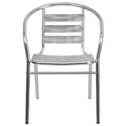 Emma And Oliver Aluminum Indoor-Outdoor Stack Chair With Triple Slat Back And Arms 9 Emma And Oliver Aluminum Indoor-Outdoor Stack Chair With Triple Slat Back And Arms -Home furnishings 6049122 ALT3