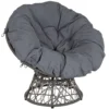Emma And Oliver Swivel Patio Chair With Dark Gray Cushion 1 Emma And Oliver Swivel Patio Chair With Dark Gray Cushion -Home furnishings 6049128