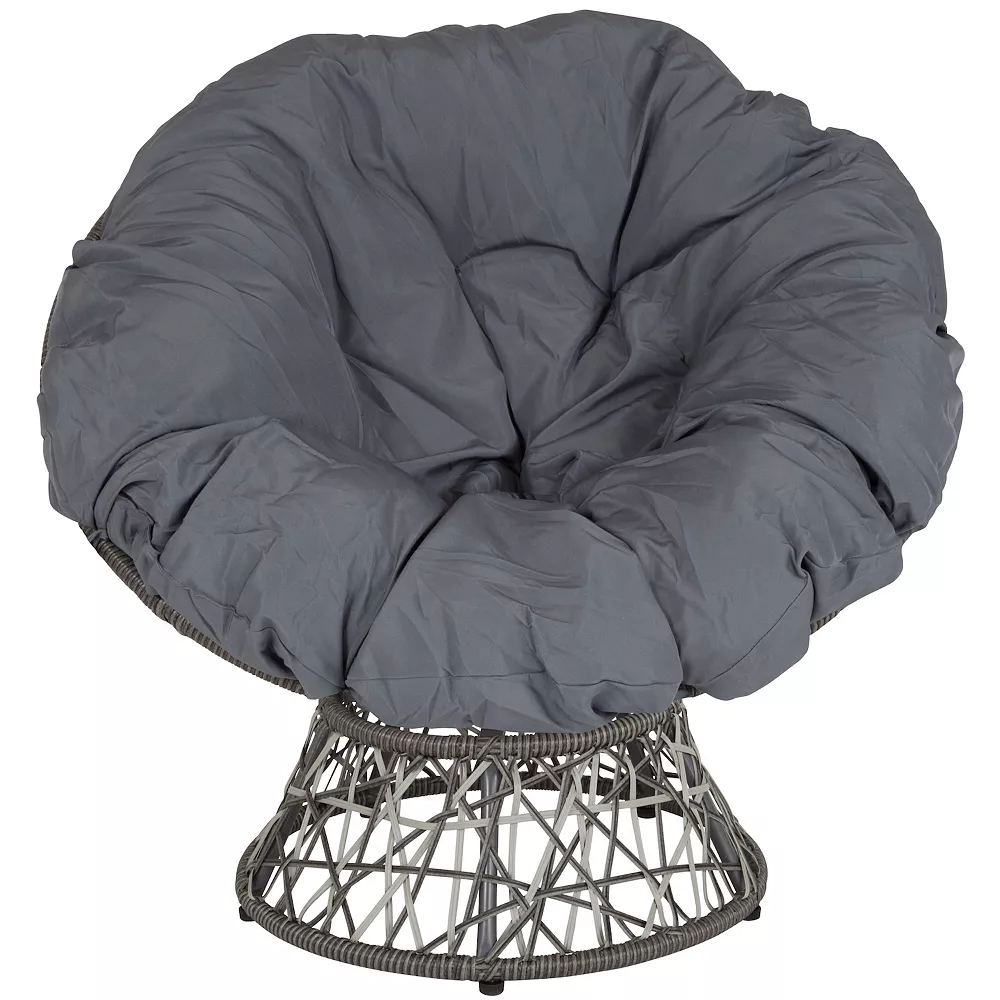 Emma And Oliver Swivel Patio Chair With Dark Gray Cushion 5 Emma And Oliver Swivel Patio Chair With Dark Gray Cushion - Image 3