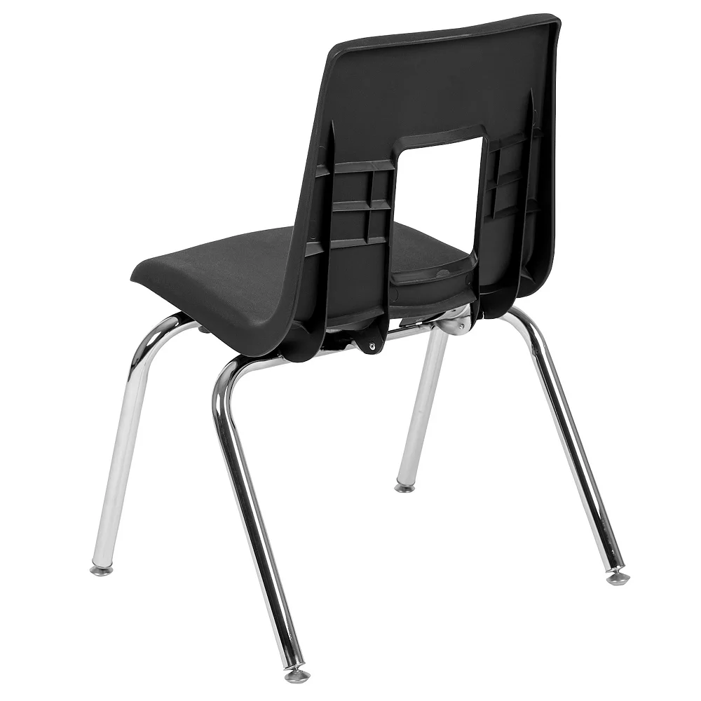 Emma And Oliver 4-pack Black Student Stack School Chair - 16-inch 6 Emma And Oliver 4-pack Black Student Stack School Chair - 16-inch - Image 4