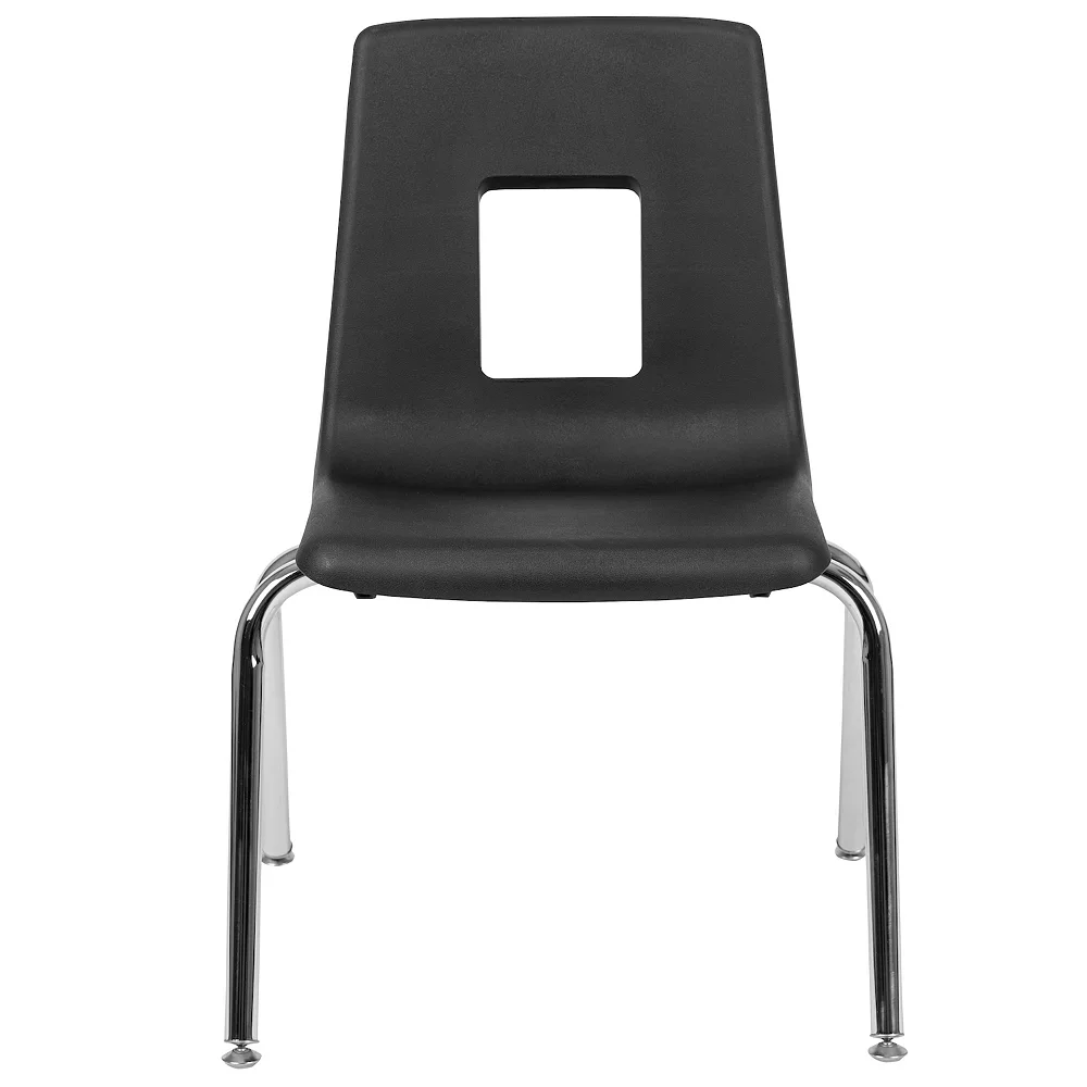 Emma And Oliver 4-pack Black Student Stack School Chair - 16-inch 3 Emma And Oliver 4-pack Black Student Stack School Chair - 16-inch