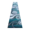 Emma And Oliver Aeris 3'x16' Contemporary Swirl Plush Pile Accent Rug With Scraped Effect In Turquoise, Gray, Black And White And Jute Backing -Home furnishings 6169690