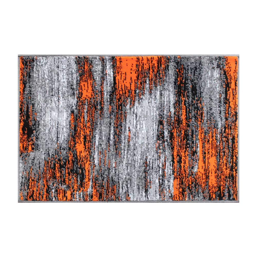 Emma And Oliver Oakland 2x3 Ultra Soft Shaded Look Olefin Accent Rug In Gray, Black & Orange With Natural Jute Backing 3 Emma And Oliver Oakland 2x3 Ultra Soft Shaded Look Olefin Accent Rug In Gray, Black & Orange With Natural Jute Backing