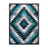 Emma And Oliver Tucson 6x9 Distressed Southwestern Diamond Motif Plush Pile Olefin Accent Rug In Turquoise, Beige, Brown And Black - Jute Backing -Home furnishings 6169875