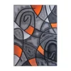 Emma And Oliver Urbane 8x10 Contemporary Abstract Geometric Olefin Accent Rug In Gradient Shades Of Gray And Orange With Natural Jute Backing